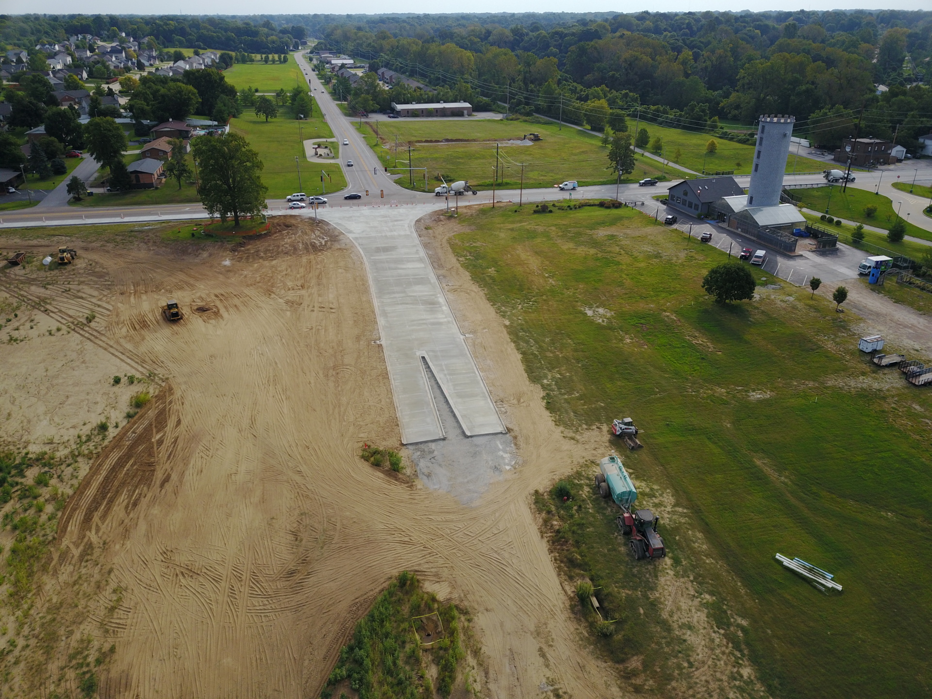 Completed Entrance/Roadway into 157 Business Park - Looking East