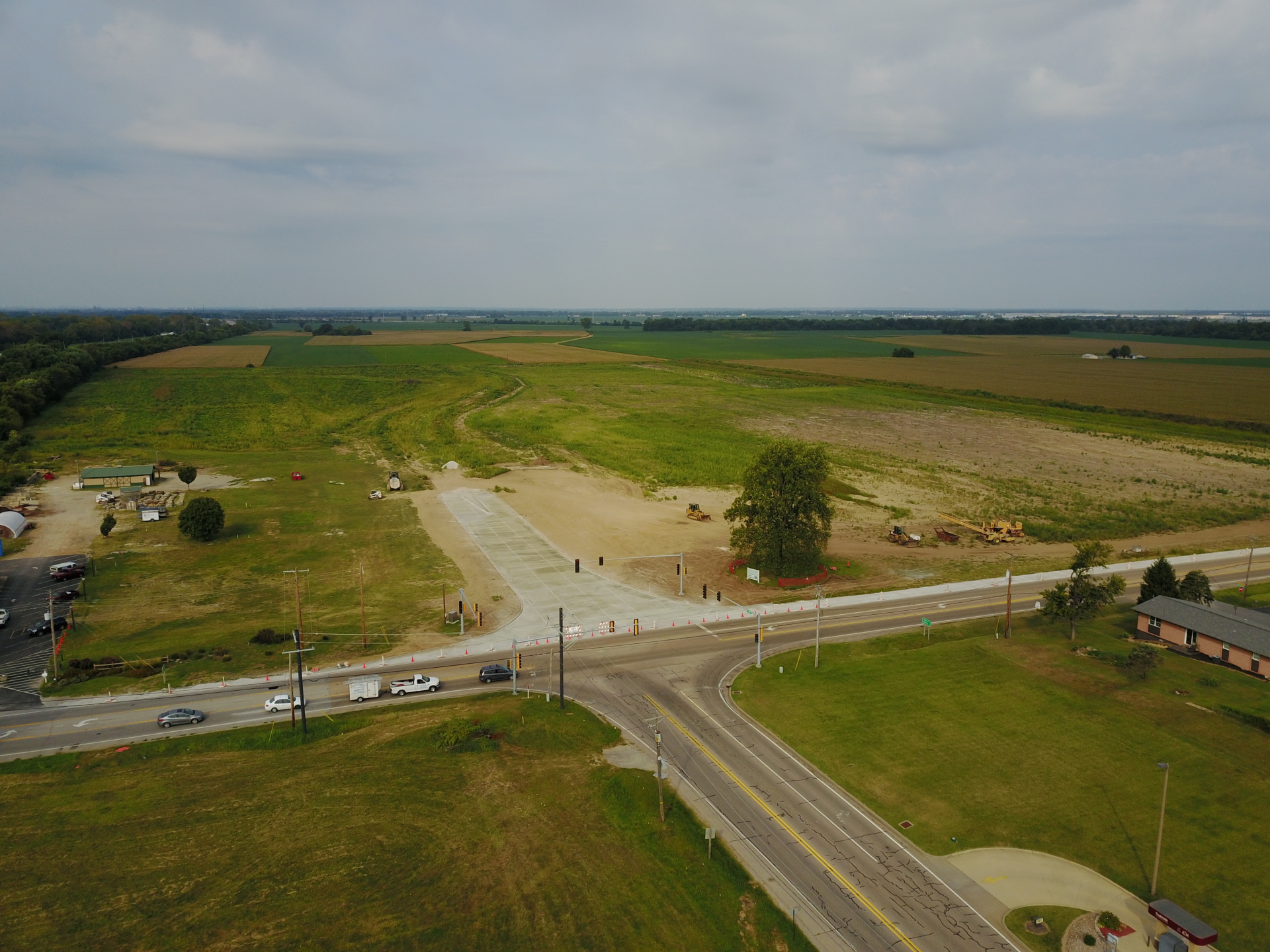 Completed Entrance/Roadway into 157 Business Park - Looking West