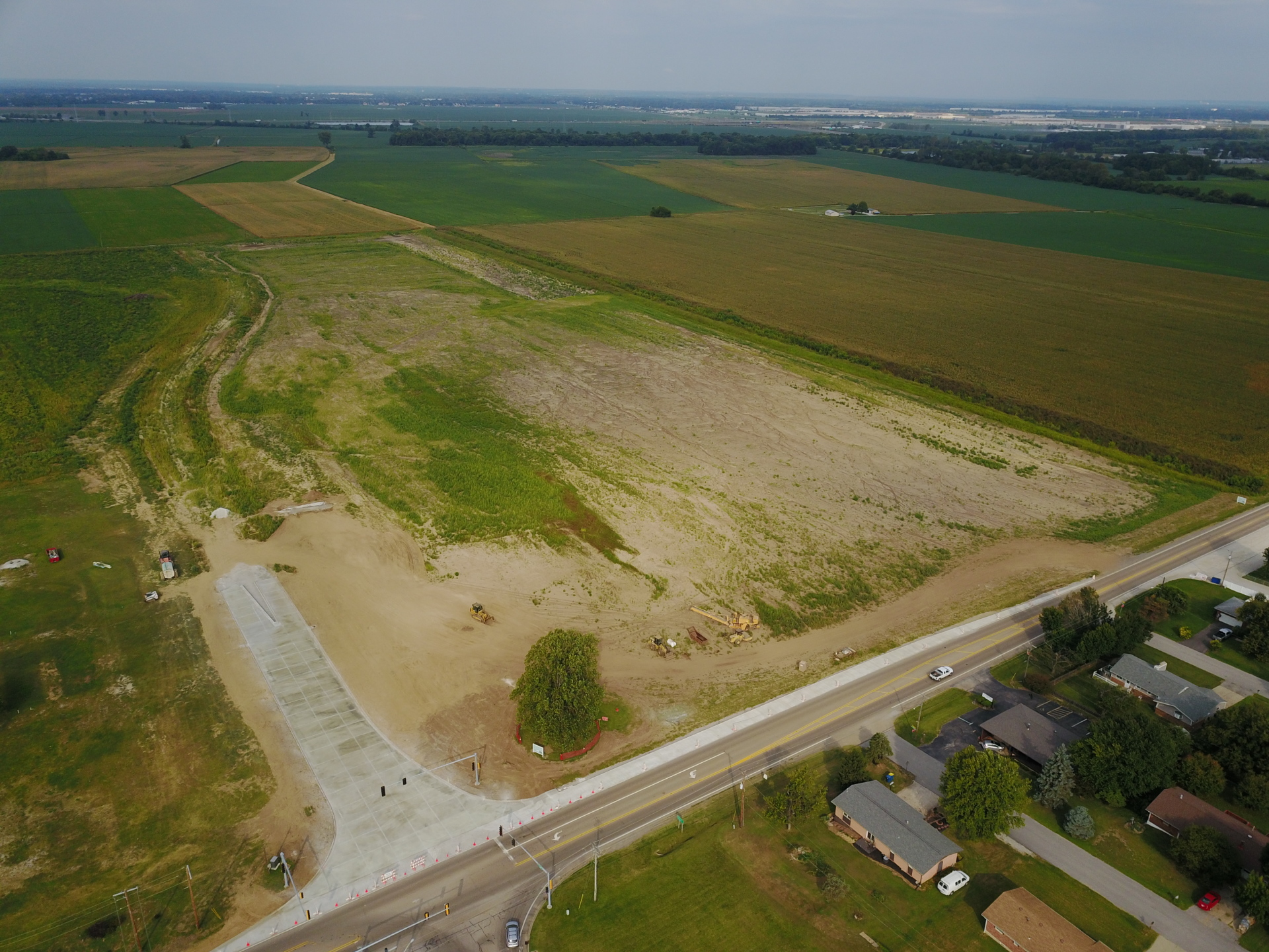 Overview of Completed Entrance/Roadway into 157 Business Park - Looking West