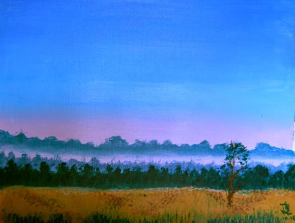 Lone Oak - 9 x 12 inches, approx, original