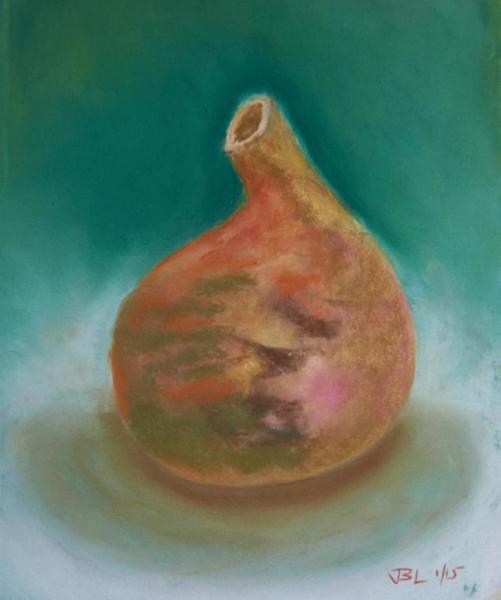 Green-Backed Gourd - 9 x 11 inches, approx, original