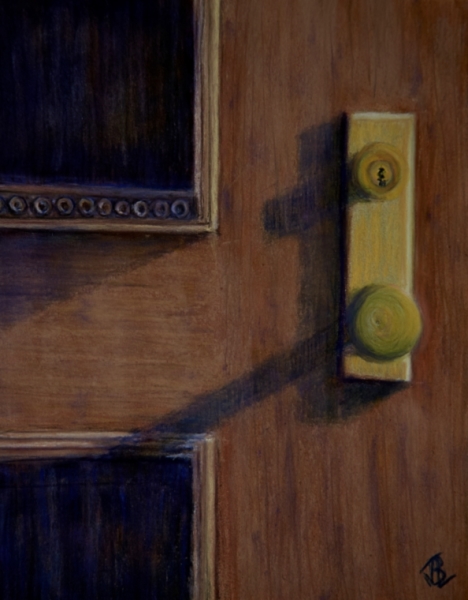 Shadowy Door - 15½ x 19½ inches, framed