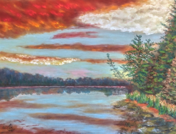 Red Rust Sunset - 24¼ x 20¼ inches, framed