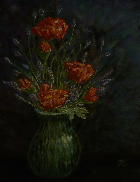 Vase of Poppies - 13½ x 19½  inches, framed