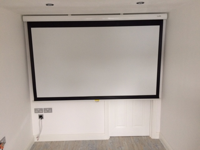 Projector screen in Garage conversion