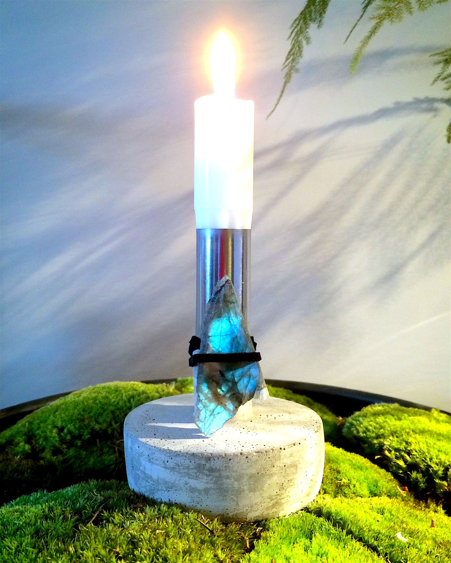 Labradorite Crystal Candle