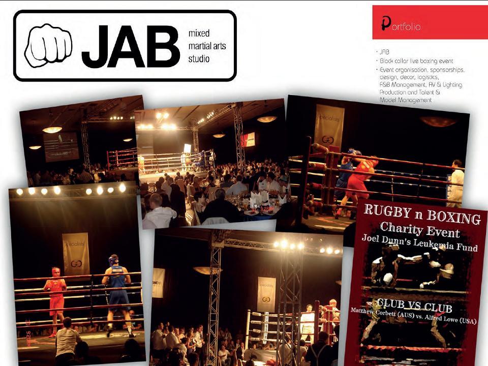 JAB Live boxing black tie charity event - Media, sponsorship, design and event management agency