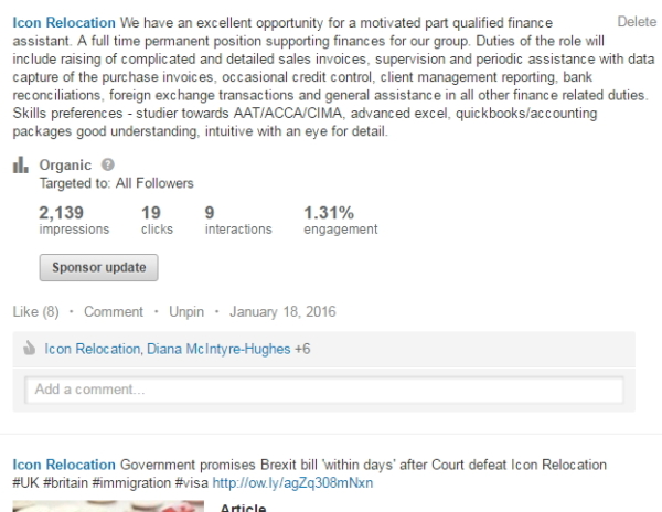 LinkedIn management and monthly reports