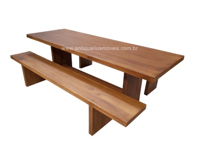 04 - Conjunto mesa reta + bancos