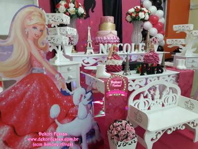 barbie  Festa de aniversário da barbie, Decoração festa infantil