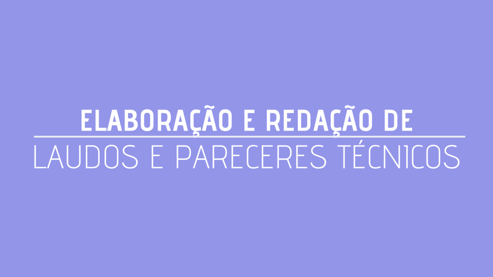 ELABORAÇÃO E REDAÇÃO DE LAUDOS E PARECERES TÉCNICOS