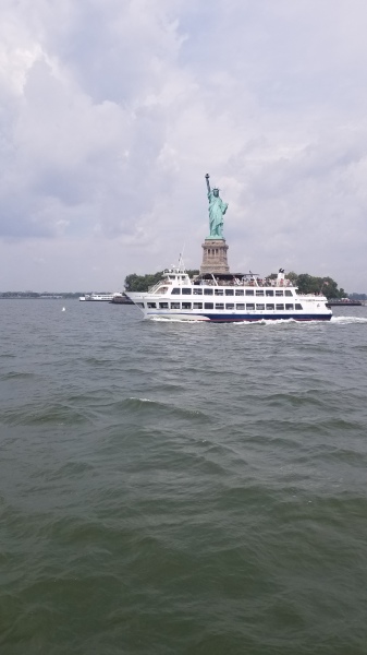 Ferry in front of Lady Liberty