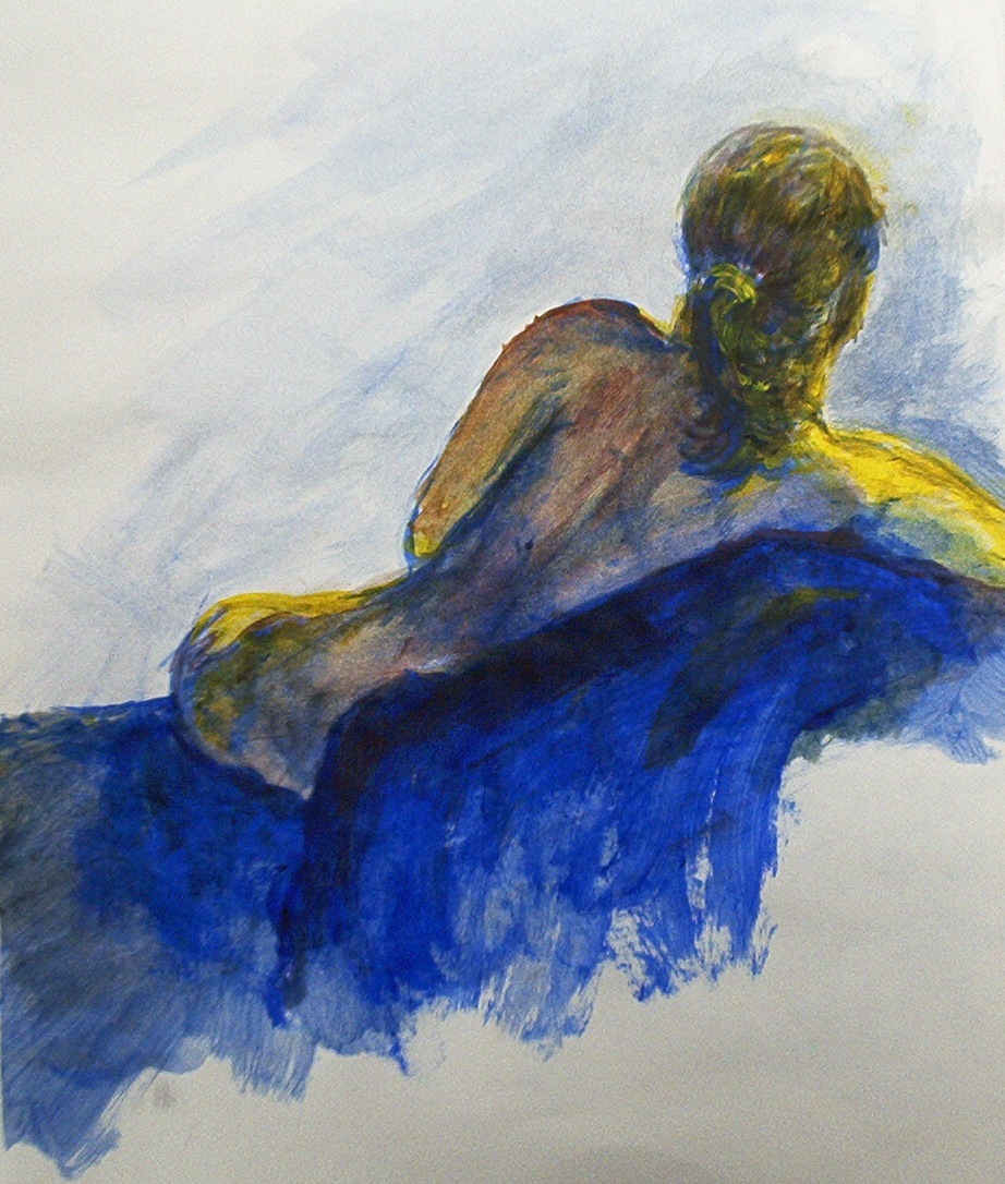 Model in Red, Yellow and Blue