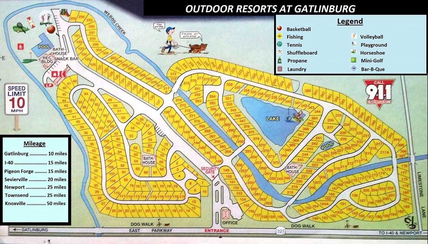 Outdoor Resorts Gatlinburg Map Home