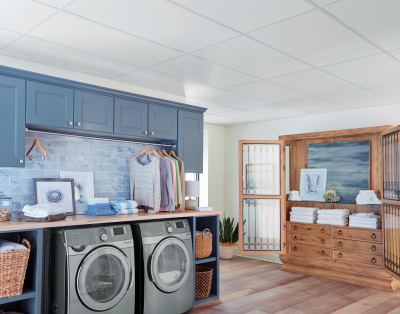 Laundry Room with pet sleeping quarters - Transitional - Laundry Room -  Raleigh - by Blue Ribbon Residential Construction, Inc.