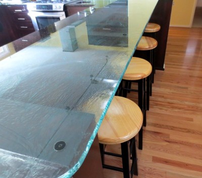 Custom architectural glass bar top