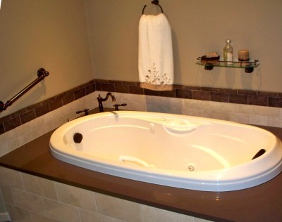 Tub set in stone