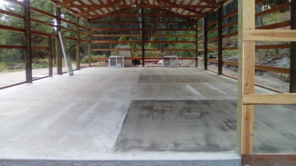 Concrete finished and curing
