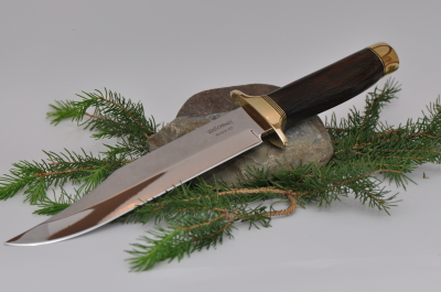 Bill Schrade custom made bowie knife with handmade stag handle