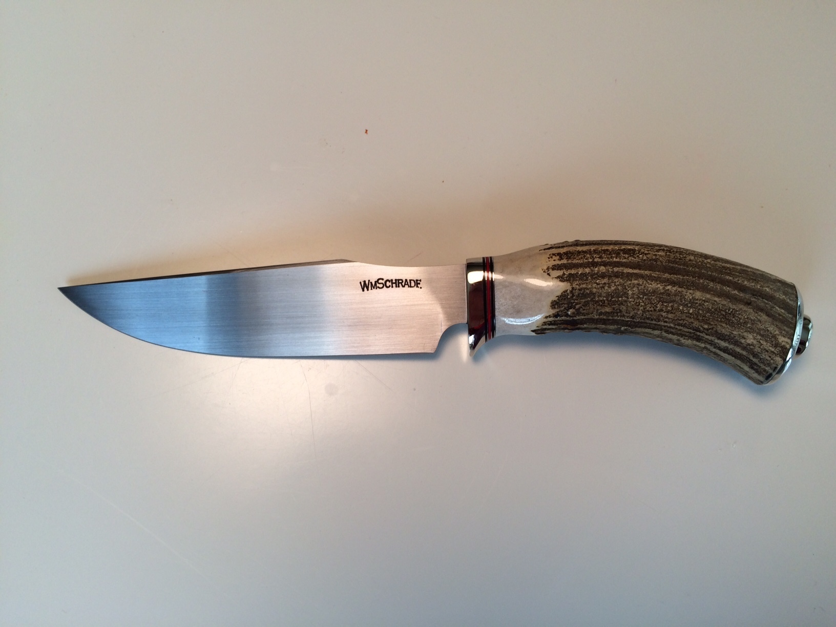 Stag Handle Hunting Knife handmade by Bill Schrade custom cutler