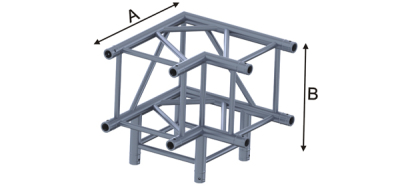 3 Way Square 90° Corner