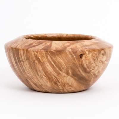 Maple Burl Bowl with Over Curled Rim