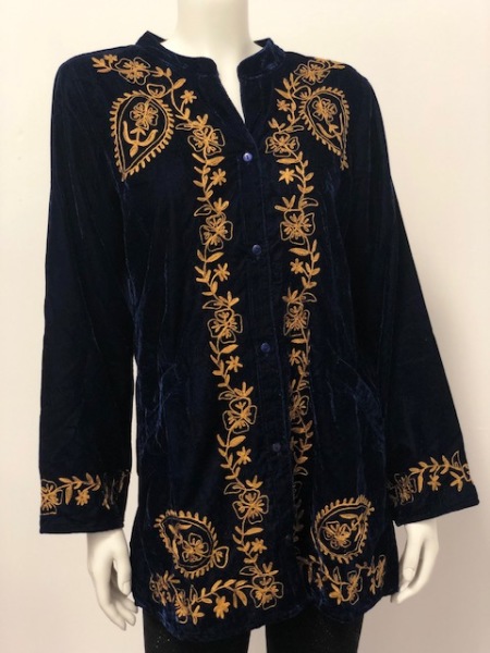 Velvet Embroidery Tops 