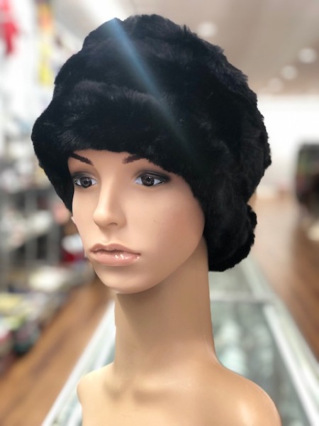 Rabbit fur Head-warmers and Neck-Warmers Black  