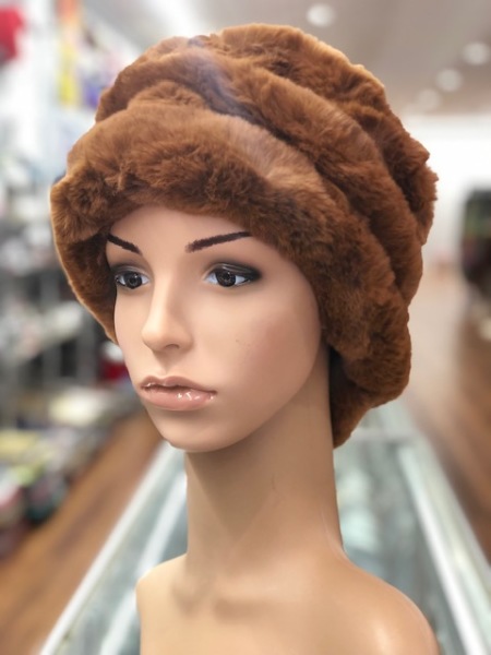 Rabbit fur Head-warmers and Neck-Warmers Brown 