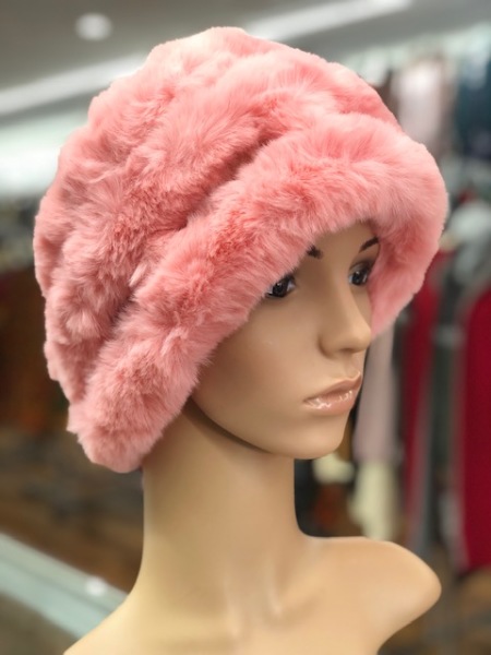 Rabbit fur Head-warmers and Neck-Warmers Pink 