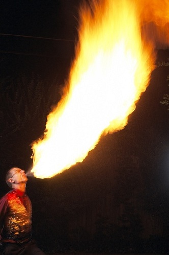 Fire stunts are ALWAYS a big hit