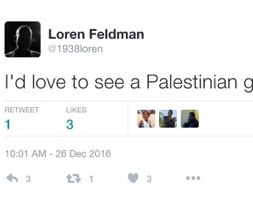 What kind of hateful person wishes for genocide? Loren Feldman.