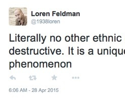 In case you were still confused as to Feldman's views on black people