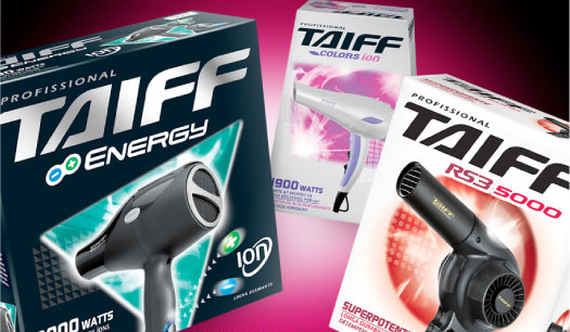 Embalagens dos produtos TAIFF