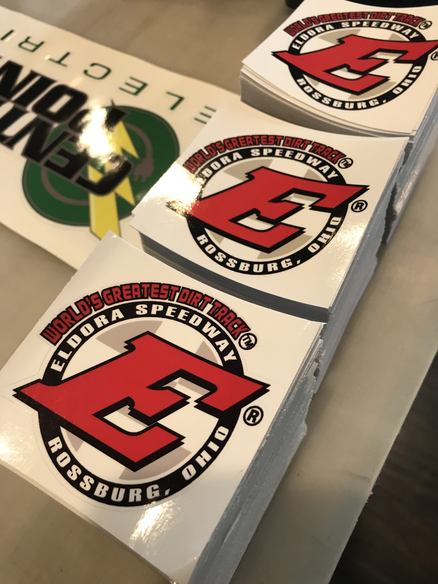 Large order of Eldora speedway stickers