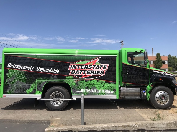 Full wrap Interstate batteries delivery truck