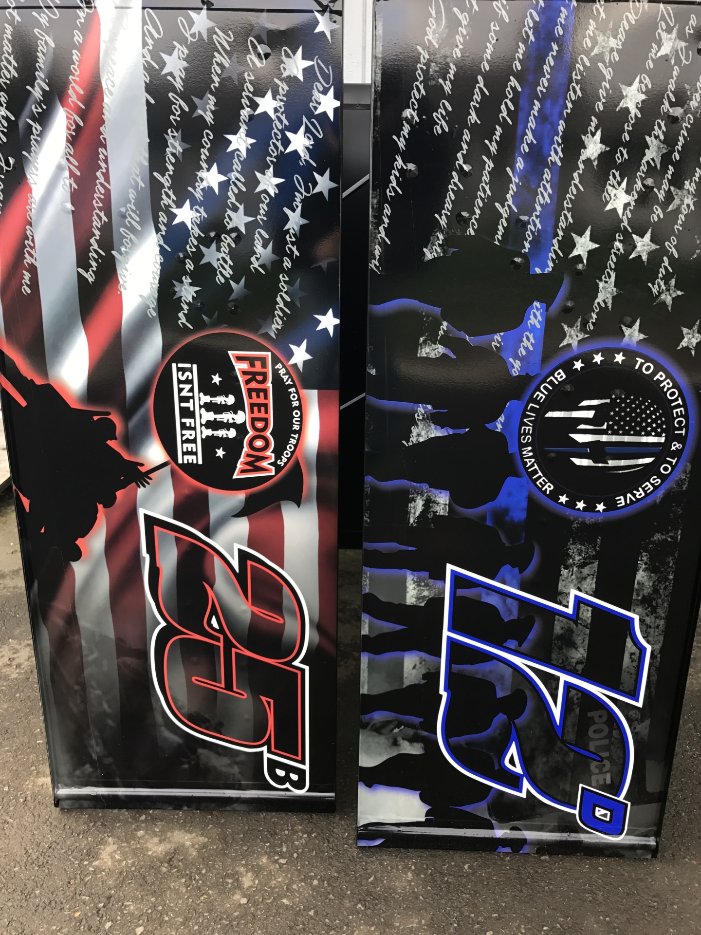 Patriotic themed kart wing wraps