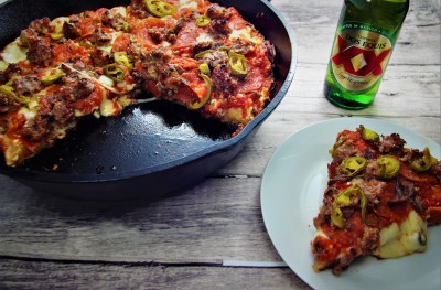 Cast Iron Skillet Deep Dish Pizza