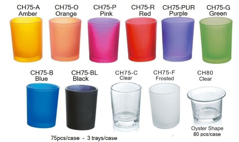 2" Round Votive Candle Holders in Clear and Frosted Colors