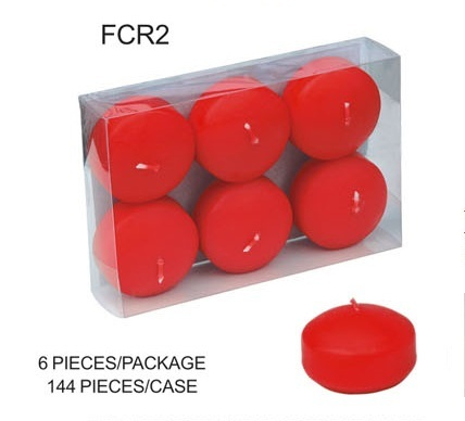 2" Round Red Pressed Floating Candle