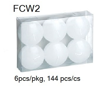 2" Round White Floating Candle