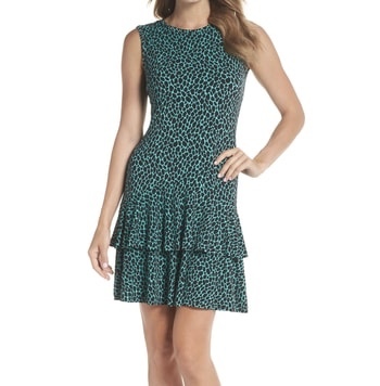 MICHAEL KORS ANIMAL-PRINT FLOUNCE DRESS