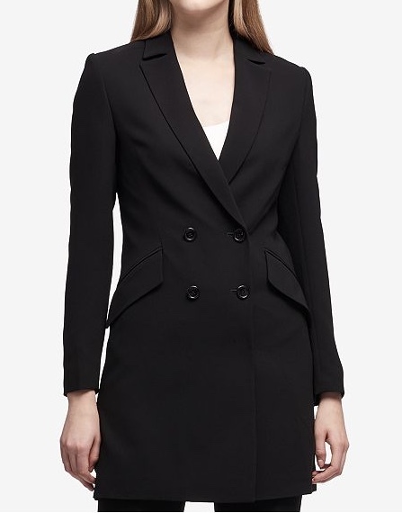 DKNY DOUBLE-BREASTED TOPPER JACKET