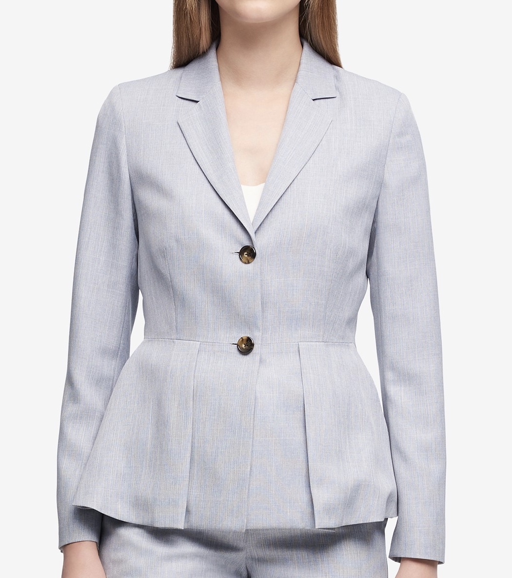 DKNY TWO-BUTTON PEPLUM BLAZER