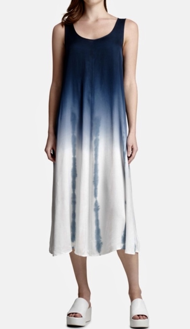 DKNY TIE-DYE OMBRE MIDI DRESS