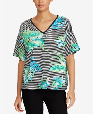 RALPH LAUREN FLORAL-PRINT COTTON T-SHIRT MULTI