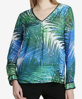 CALVIN KLEIN STRIPED V-NECK TOP CAPRI MULTI