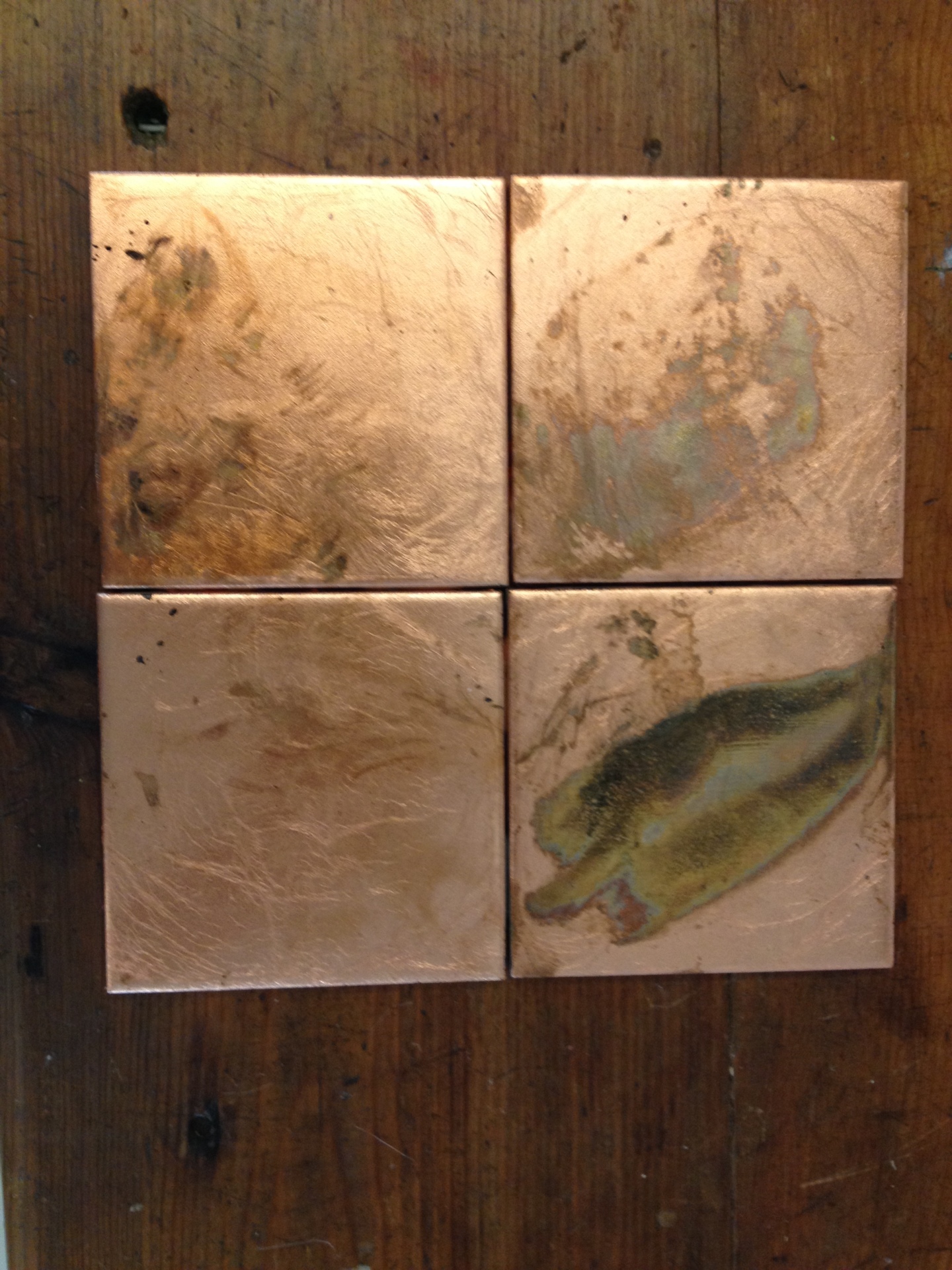 4x4 Gold Patina Tile