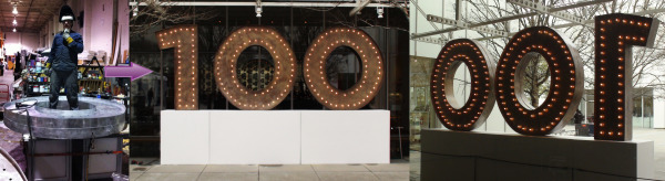 "100" Marquee - Celebrating 100th Anniversary of Coca-Cola Bottle