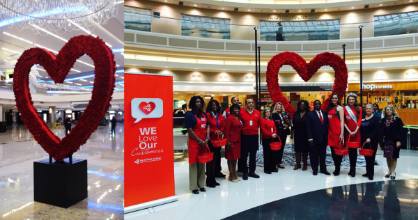 8' Hearts for Delta Valentines Campaign at Hartsfield-Jackson Airport 